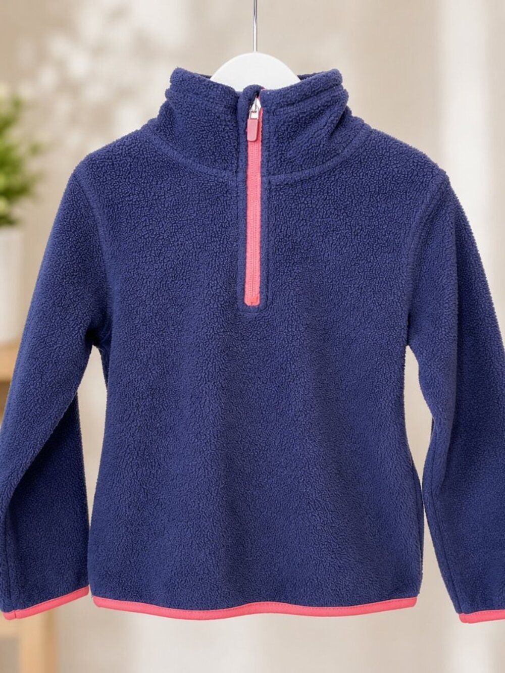 Young Dimensions Girls Navy Fleece Quarter Zip Pullover Size 5